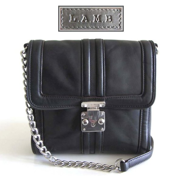L.A.M.B. Handbags - L.A.M.B. Gwen Stefani chain strap black leather crossbody purse